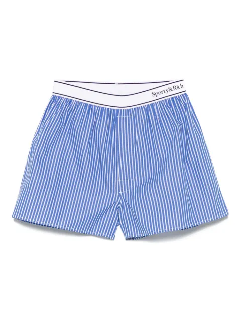 Sporty & Rich logo-waistband shorts Blue SH015612300ST02