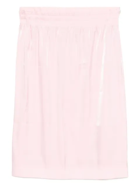SHUSHU/TONG shirred-waist skirt Pink FSDESK05EFH523