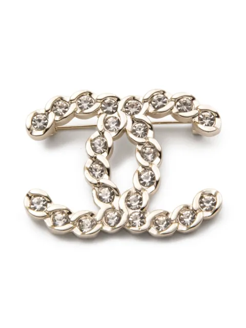 CHANEL Pre-Owned 2010s CC-logo brooch Silver 15015948