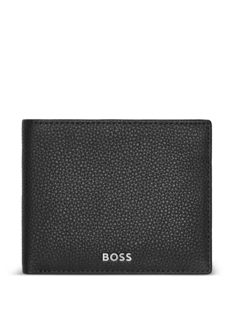 BOSS logo-print leather wallet Black HLM416A