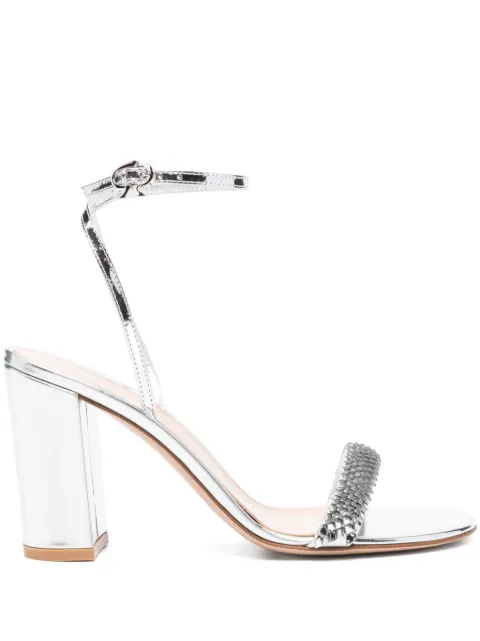 Gianvito Rossi leather heeled sandals Silver G3258285RICKLM