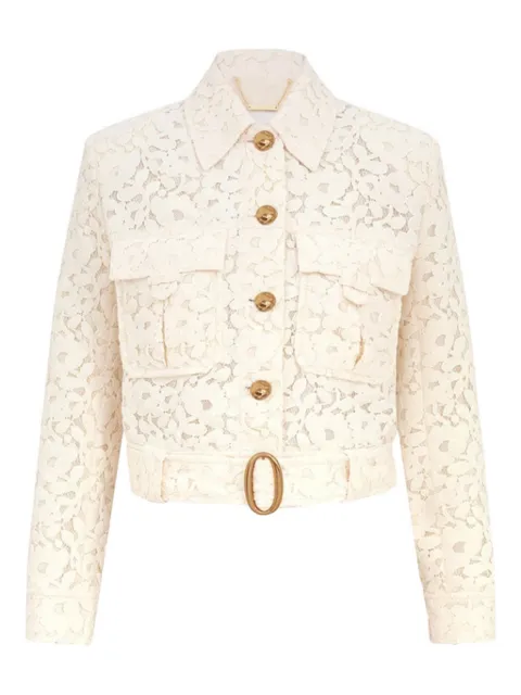 ZIMMERMANN cotton-blend lace jacket Neutrals 4121JS251