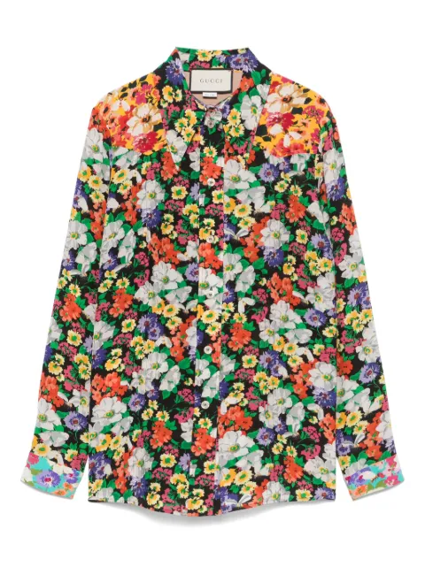 Gucci Pre-Owned 2010s floral shirt Black GU390HP
