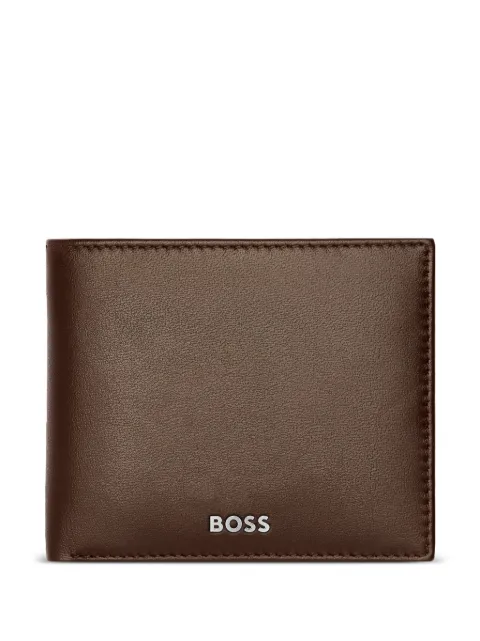 BOSS logo-print leather wallet Brown HLM403Y