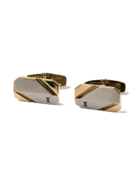 Saint Laurent Pre-Owned 1990s Cassandre-logo cufflinks Gold 15015933