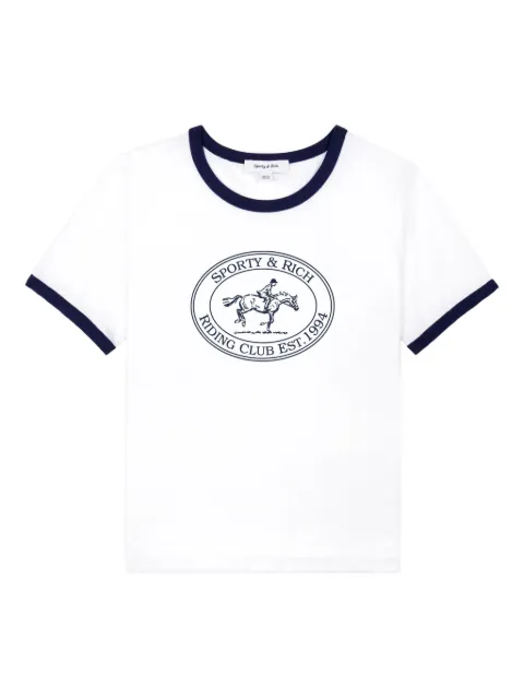 Sporty & Rich Riding Club Ringer T-shirt White TO073612244WH01
