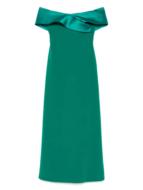 Rhea Costa asymmetric-neck maxi dress Green 24263D