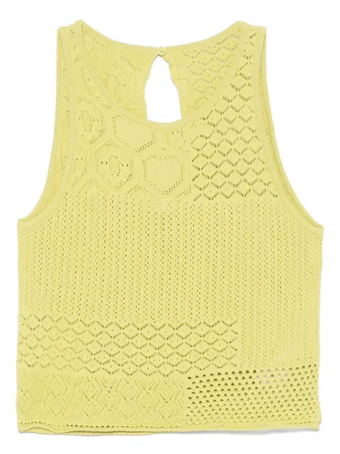 Akep lace-stitch knitted top Green CNKD09091