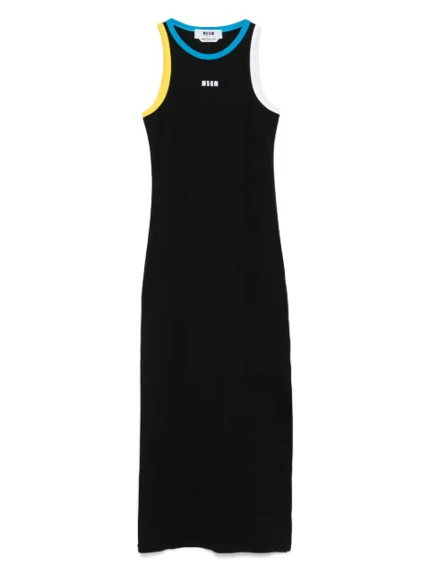 MSGM contrasting-trim maxi dress Black 3841MDA87257120