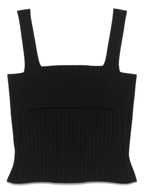 Nude ribbed tank top Black 1101E25033