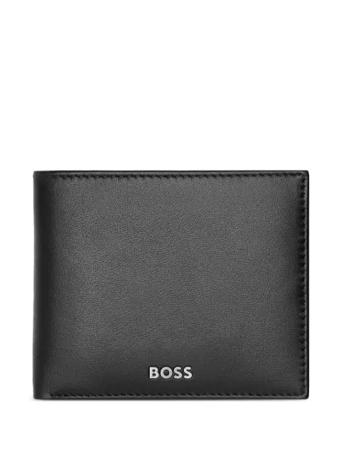 BOSS logo-print leather wallet Black HLM403A