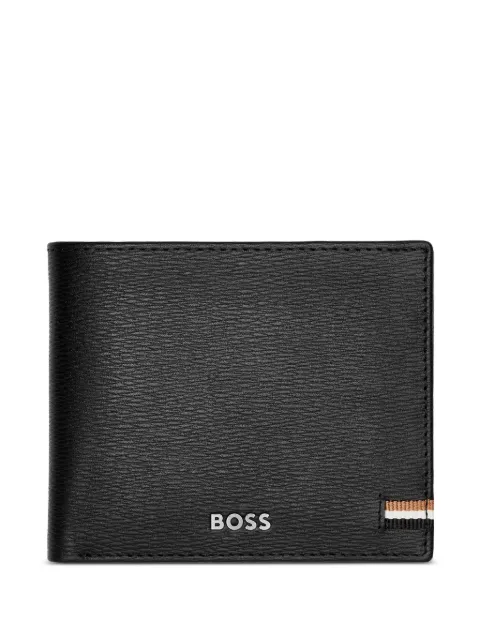 BOSS logo-print leather wallet Black HLY421A