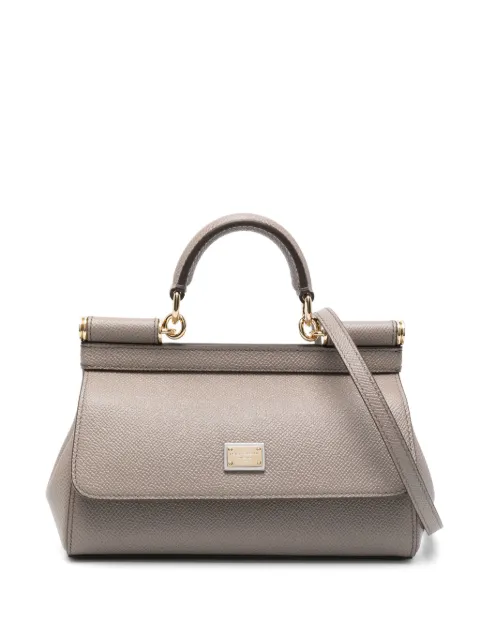 Dolce & Gabbana mini Sicily handbag in Dauphine calfskin Brown BB7116B1001