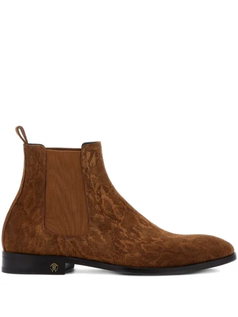 Roberto Cavalli suede ankle boots Brown TRS012PZ06A