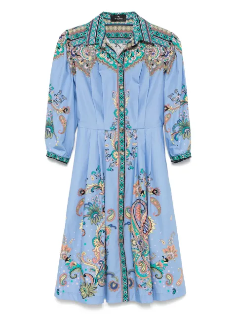 ETRO paisley-print midi dress Blue WRHA025899SP5B7