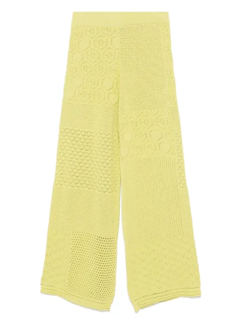 Akep lace-stitch knitted trousers Green PTKD09092