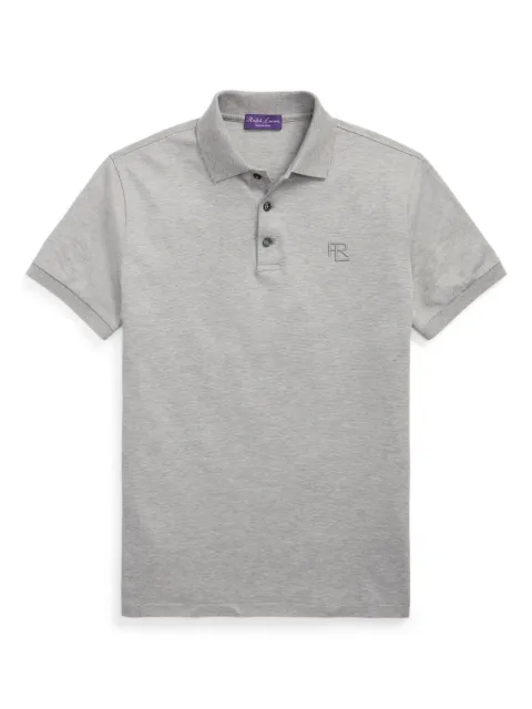 Ralph Lauren Purple Label piqué polo shirt Grey 790877021002