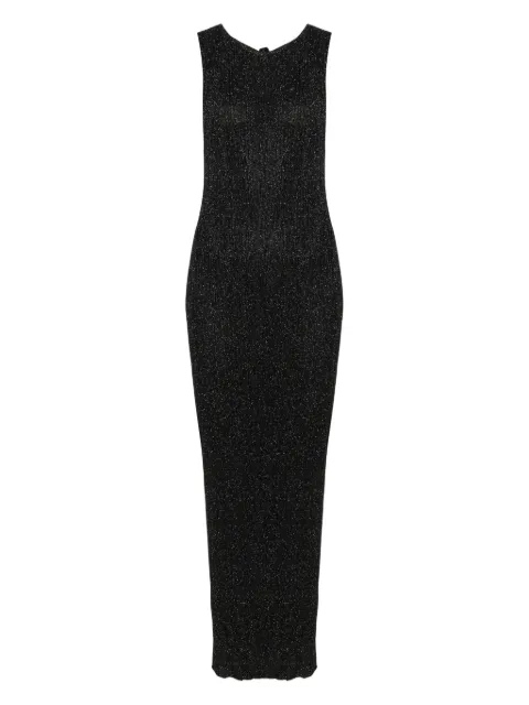 Akep lurex-detail maxi dress Black VSKD09069