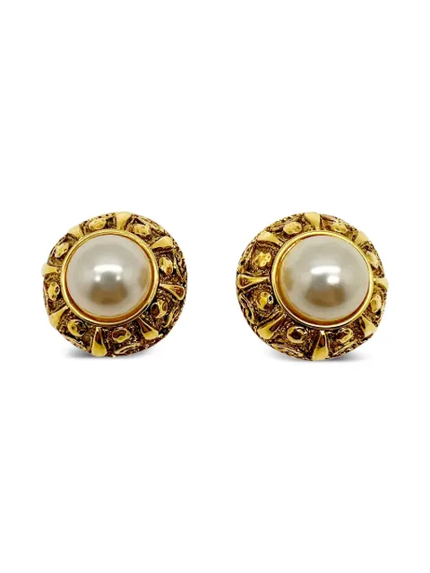 Jennifer Gibson Jewellery 1980s French Etruscan earrings Gold JGJPRLERG