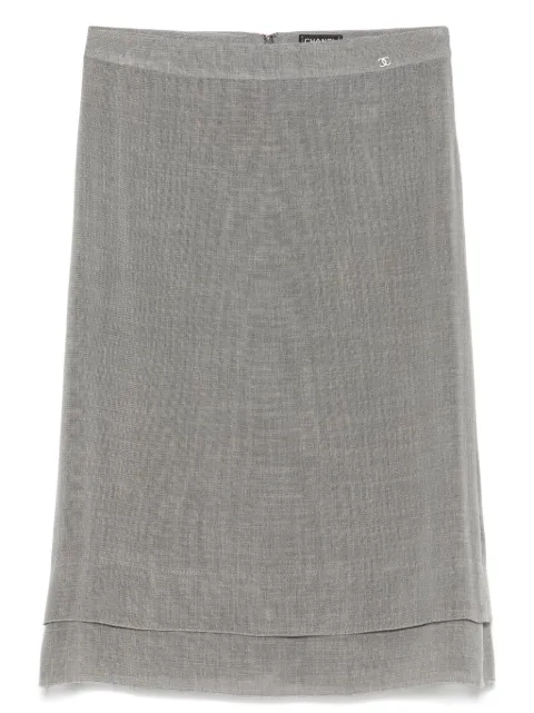 CHANEL Pre-Owned 1999 zip-up midi skirt Grey CH600HG