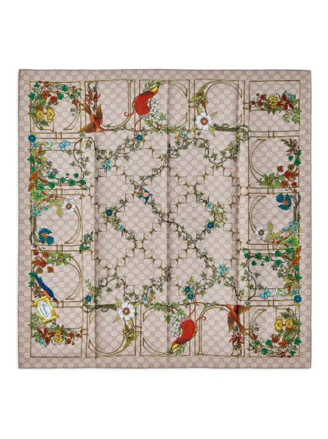 Gucci printed silk scarf Neutrals 7770663G001