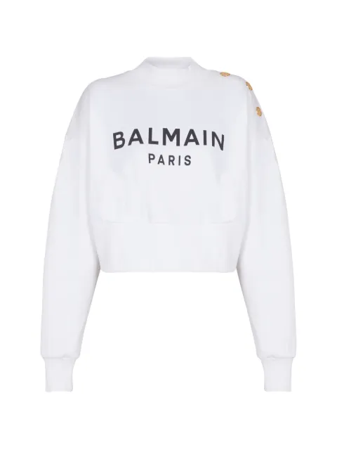 Balmain printed Balmain Paris sweatshirt White EF1JQ002BB02