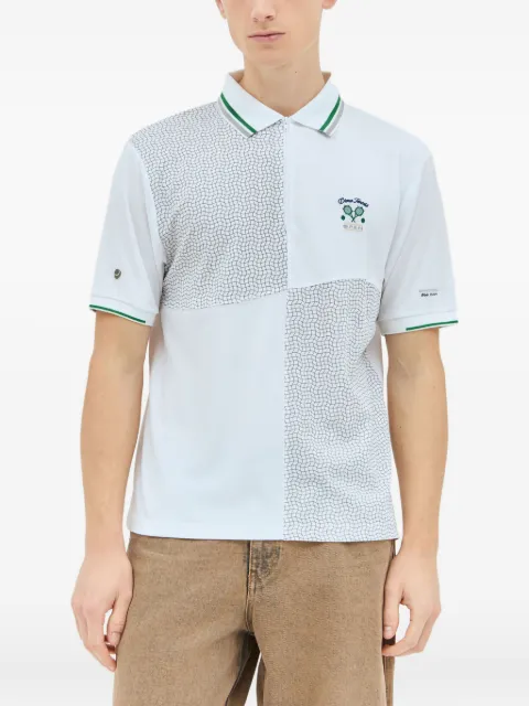 dime Court panelled embroidered polo shirt White DIMESU249WHT