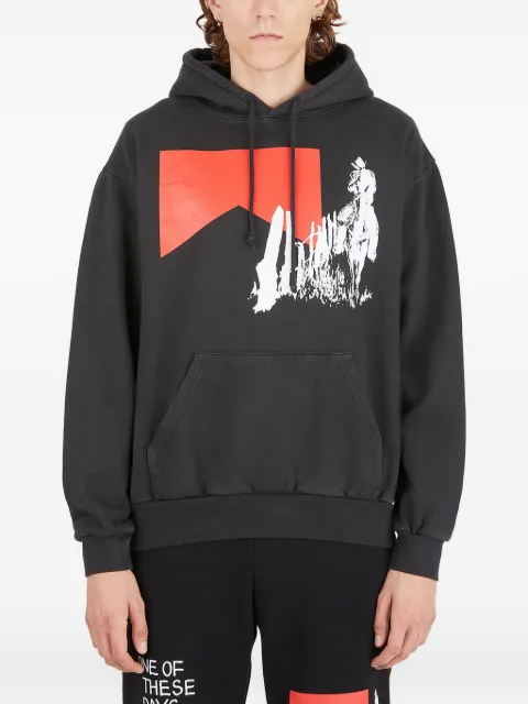 One Of These Days graphic-print cotton hoodie Black OOTDQS05