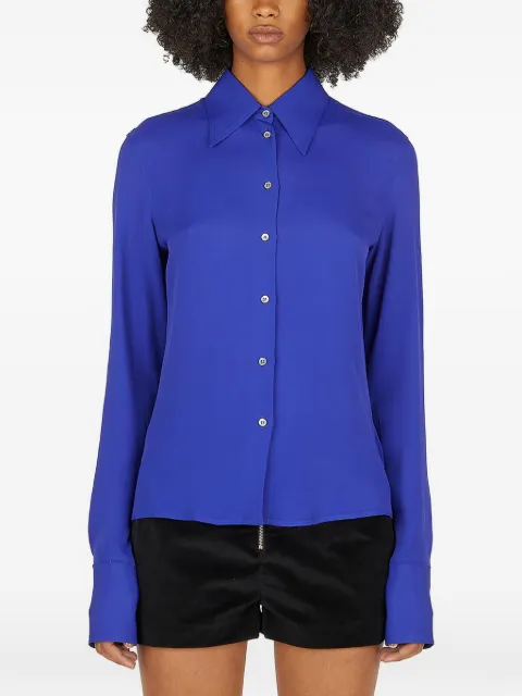 CAPASA MILANO poin-collar long-sleeve shirt Blue 71C00110139410