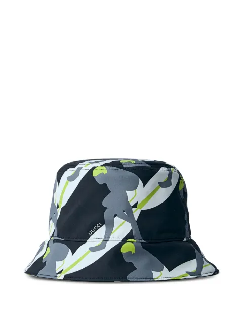 Gucci Allover Gucci surfer-print bucket hat Black 8236134HBEO
