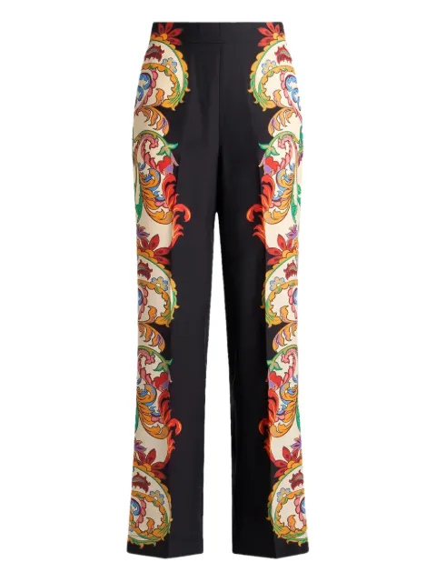 ETRO silk straight-leg trousers Black WREA0014AK897