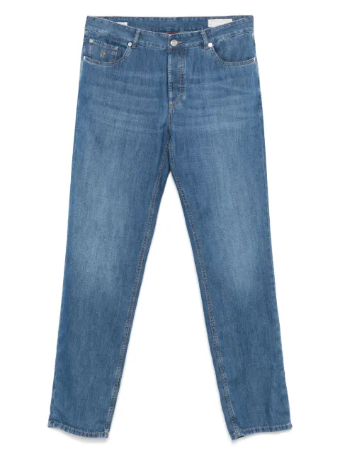 Brunello Cucinelli logo-embroidered jeans Blue ME645B3210C1471