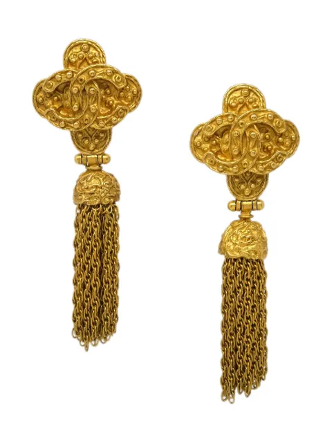 CHANEL Pre-Owned 1994 fringed earrings Gold ER115399
