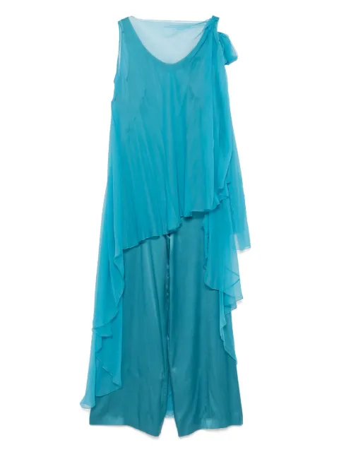 Alberta Ferretti cape-detail jumpsuit Blue A04700119