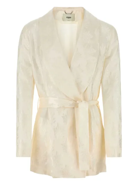 FENDI silk wrap jacket White FJ7626AQ3G