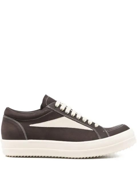 Rick Owens leather low-top sneakers Brown RU02E1897LWNLVS