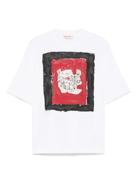 Marni painted baby fawn T-shirt White HUMU0223QPUSCX69