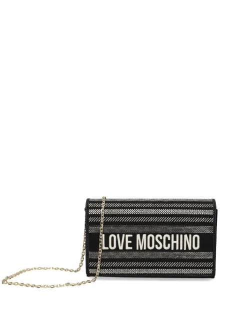 Love Moschino logo-embroidered crossbody bag Black JC4241PP0M