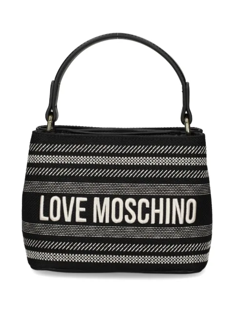 Love Moschino logo-embroidered tote bag Black JC4240PP0M