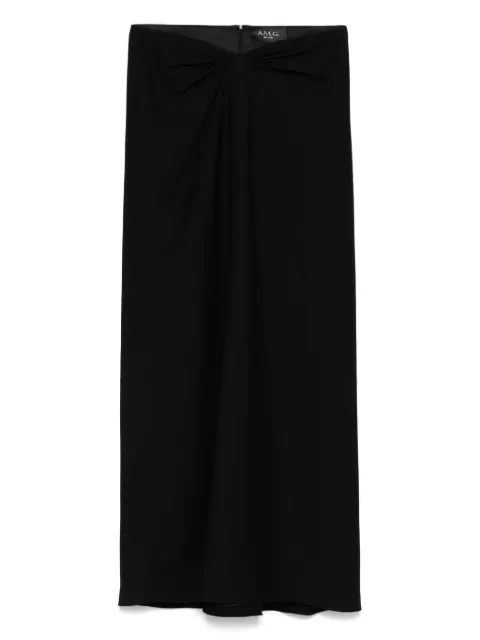 A.M.G. ruched-detailed midi skirt Black SS25SK0425