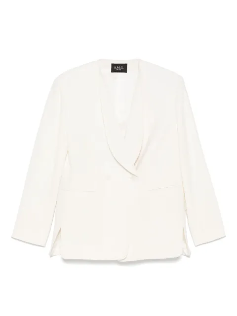 A.M.G. double-breasted blazer White SS25JK0225WHITE
