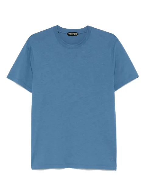 TOM FORD embroidered-logo T-shirt Blue JCS004JMT002S23