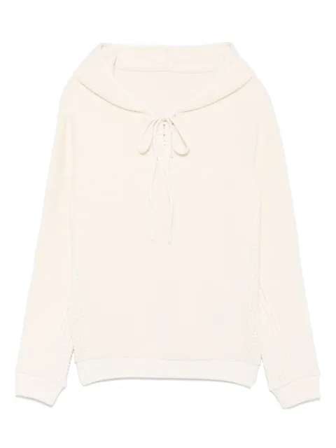 Isa Boulder lace-up collar hoodie Neutrals SS25MJK03