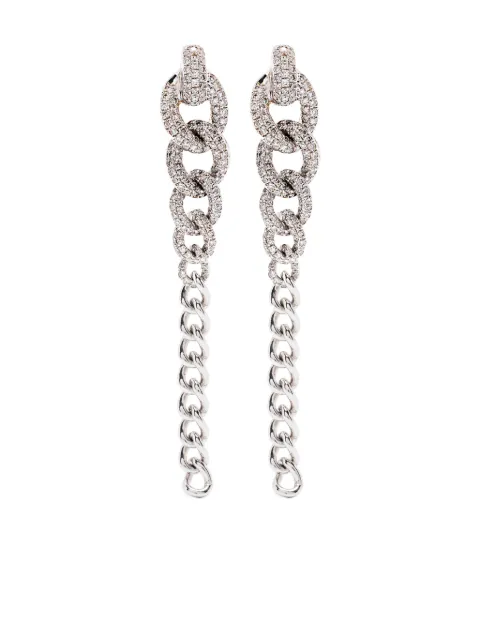 SHAY 18K white gold pavé diamond drop earrings Silver SE285