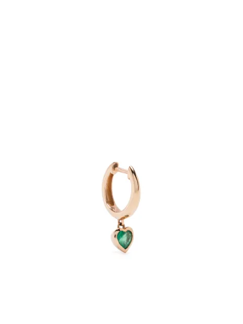 SHAY 18K yellow gold Heart emerald single huggie Gold SE391S