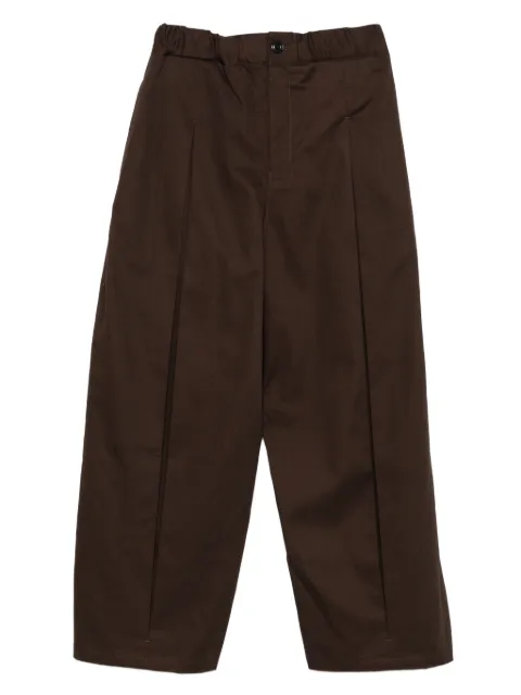 SAGE NATION box-pleat elasticated-waist pants Brown S011BOXPLEATTROUS