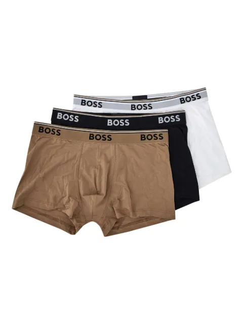 BOSS logo-waistband briefs (pack of three) Neutrals 50531684