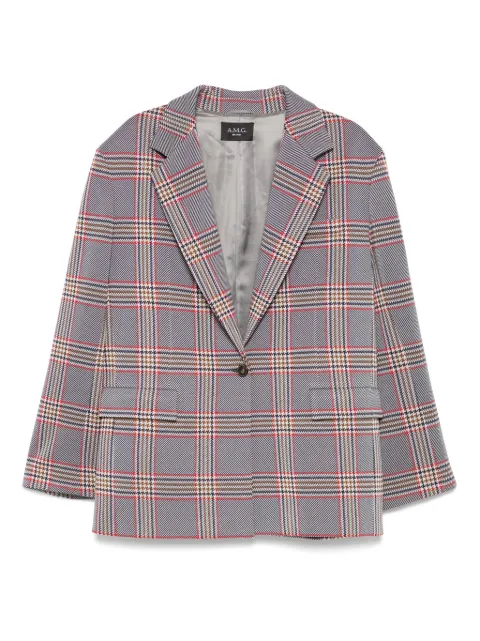 A.M.G. checked blazer Blue SS25JK0625