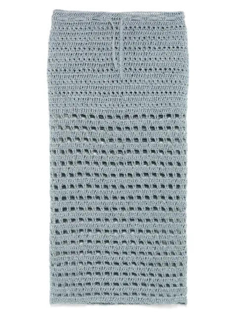 A.M.G. open-knit midi skirt Blue SS25SK0225