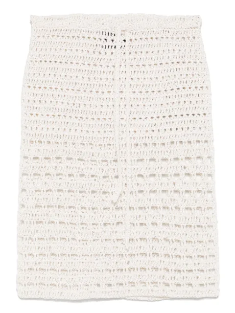 A.M.G. open-knit mini skirt White SS25SK0125